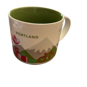 Starbucks You Are Here Portland Mug with Green Interior and White Exterior 2017